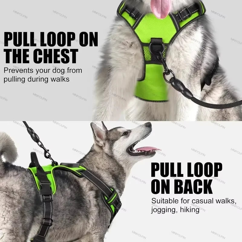 LED Glowing Luminous Dog Harnesses Vest with Three LED
