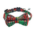 Red and green plaid cat collar with bow tie 